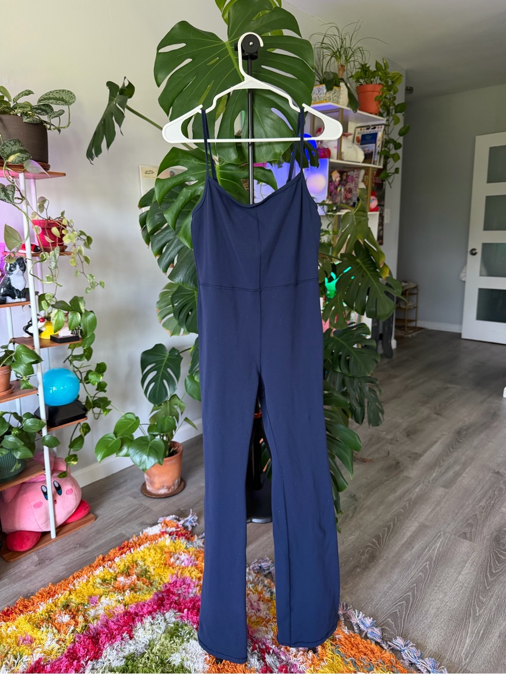 Women's Navy Wide-Leg Jumpsuit with Spaghetti Straps
